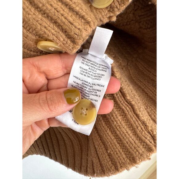 Anthropologie Tan Ribbed Cardigan Sweater - Picture 4 of 6